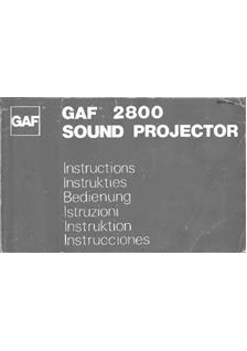 GAF 2800 manual. Camera Instructions.